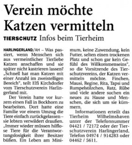 Aus dem Anzeiger für Harlingerland vom 09.04.2014