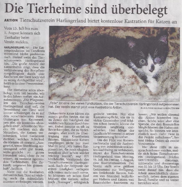 Die Tierheime sind ..